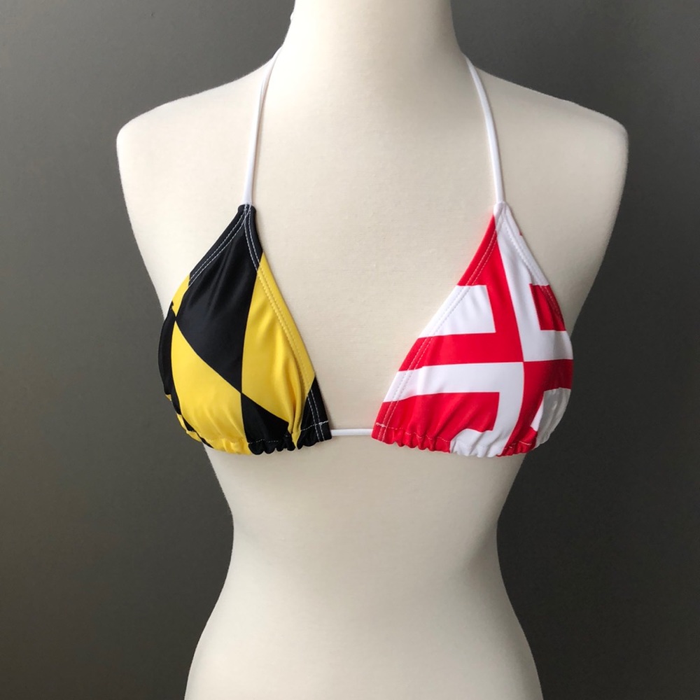 Maryland flag bikini top